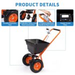 Esparcidor de Jardín Empujable PeakPursuit Capacidad 80lb Ancho de Difusión 12ft Llantas Neumáticas de 10 Pulgadas con C