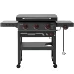 Parrilla Plancha Feasto PRD28L 3 Quemadores Gas Propano 28 Pulgadas con Capucha Protectora y Quemador Lateral