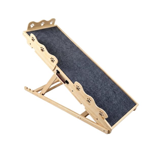 Rampa para Perros MilleLoom bqC-oiba-yAX7JEf6w5J9z Ajustable 5 Alturas Madera de Pino Soporta 250 Libras