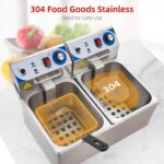 Professional Dual Tank Electric Deep Fryer 2x10L – Heavy-Duty Stainless Steel Oil Fryer for Home & Commercial Kitchen –