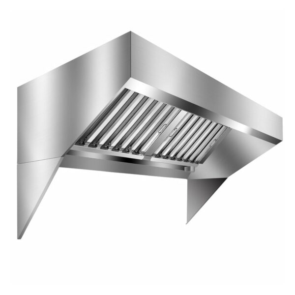 Campana de escape comercial – Extractor de campana de camión de alimentos de 5 pies con 2 rejillas desmontables en forma