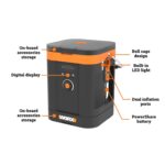 Compresor de Aire Portátil WORX WX098L 20V 150 PSI Inalámbrico Negro y Naranja