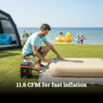 Compresor de Aire Portátil WORX WX098L 20V 150 PSI Inalámbrico Negro y Naranja