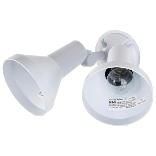 Lámpara Reflectora Exterior Doble Cabeza Satco Nuvo SF77/488/12 Blanca PAR38 Montaje en Pared Paquete de 12