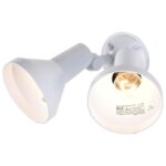 Lámpara Reflectora Exterior Doble Cabeza Satco Nuvo SF77/488/12 Blanca PAR38 Montaje en Pared Paquete de 12
