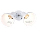 Lámpara Reflectora Exterior Doble Cabeza Satco Nuvo SF77/488/12 Blanca PAR38 Montaje en Pared Paquete de 12