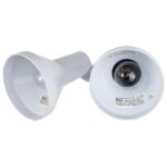 Lámpara Reflectora Exterior Doble Cabeza Satco Nuvo SF77/488/12 Blanca PAR38 Montaje en Pared Paquete de 12