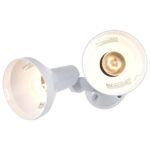 Lámpara Reflectora Exterior Doble Cabeza Satco Nuvo SF77/488/12 Blanca PAR38 Montaje en Pared Paquete de 12