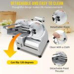 Meat Slicer, 240w Fully-Auto Stainless Steel Frozen Meat Slicer, 0-12MM Adjustable, Child Lock Protection, Easy to Clean