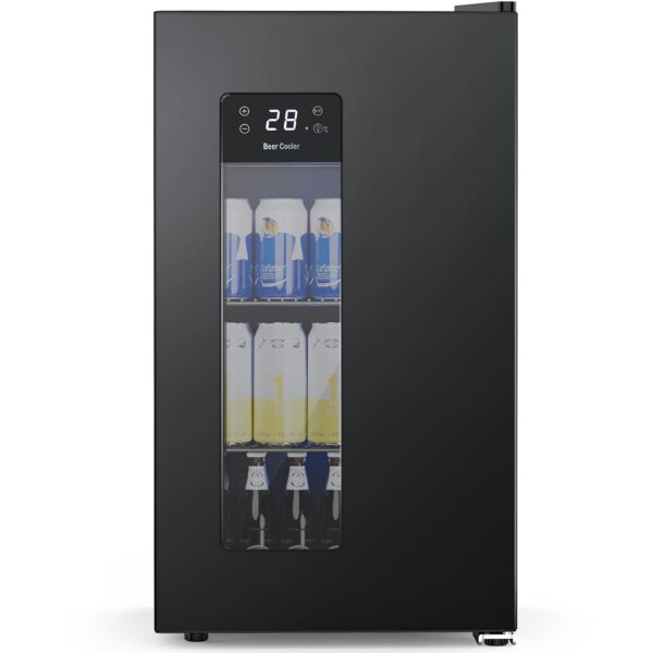 COWSAR Refrigerador de bebidas de 3.2 pies cúbicos, enfriador de cerveza para 130 latas con control digital de temperatu