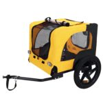 Remolque para Bicicleta KEIKI HT03916 para Perros hasta 66 lbs Ruedas de 16 Pulgadas Estructura de Acero Amarillo
