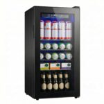Borcolo Refrigerador de bebidas Mini refrigerador refrigerador de bebidas 3.9 pies cúbicos Puerta de vidrio para refresc