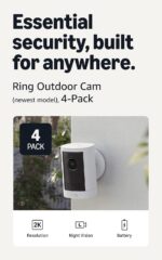 Cámara para exteriores inalámbrica Ring (último modelo): seguridad de casa/negocio, video de gran angular Retinal 2K, zo