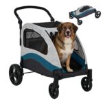 Cochecito para Perros Garvee PPS_33F8HH6C Peso Máximo 160 Libras Armazón de Acero Inoxidable Color Verde