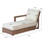 Sofá Seccional para Patio Christopher Knight Home 388137 en Forma de L Madera de Acacia 3 Plazas Beige y Marrón