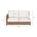 Sofá Seccional para Patio Christopher Knight Home 388137 en Forma de L Madera de Acacia 3 Plazas Beige y Marrón
