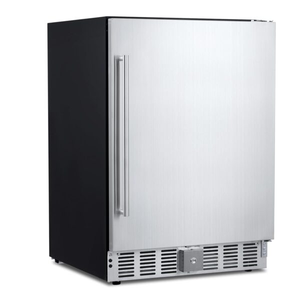 24 Inch Beverage Refrigerator Under Counter Storage Cabinet - Stainless Steel Door Beverage Cooler with Removable Shelve
