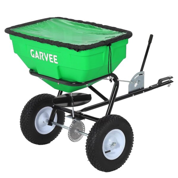 Esparcidor de Remolque GarveeTech 9WX-asJ-ktakabGSFJ5N-ew 125 Libras Ancho de Distribución 9.8 Pies 30 Ajustes de Flujo