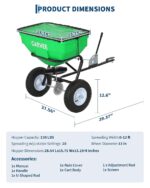 Esparcidor de Remolque GarveeTech 9WX-asJ-ktakabGSFJ5N-ew 125 Libras Ancho de Distribución 9.8 Pies 30 Ajustes de Flujo