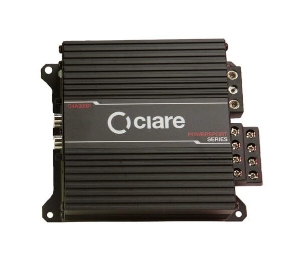Ciare C4A300PS 4-Channel Powersport Amplifier, 4 x 300W Full Range Bridgeable Class D Amp, Compact 2 Ohm Stable Speaker