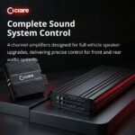 Amplificador de Audio para Automóvil CIARE C4A300 4 Canales 300W Clase D Rango Completo Estéreo 2 Ohmios Puente 4 Ohmios