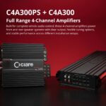 Amplificador de Audio para Automóvil CIARE C4A300 4 Canales 300W Clase D Rango Completo Estéreo 2 Ohmios Puente 4 Ohmios