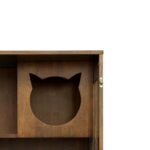 Gabinete para Gatos Christopher Knight Home Basia Modelo 389568 Madera de Caucho Multinivel con Ruedas Acabado Brown Oak