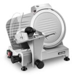 VEVOR Cortador de carne comercial, cortador eléctrico de 300 W, hoja de acero al carbono extraíble de 10 pulgadas y band