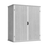 Cobertizo de Almacenamiento Greesum GS-590GY-0520 5 x 3 Pies con Piso y Puerta con Cerradura Gris