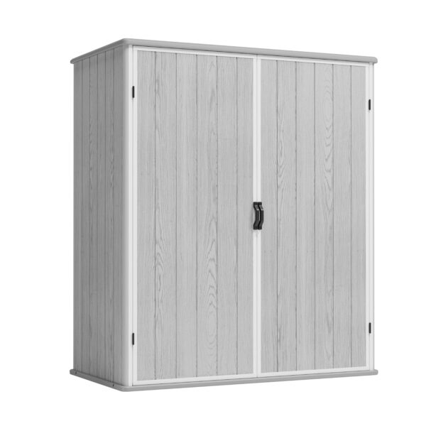 Cobertizo de Almacenamiento Greesum GS-590GY-0520 5 x 3 Pies con Piso y Puerta con Cerradura Gris
