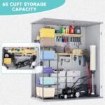 Cobertizo de Almacenamiento Greesum GS-590GY-0520 5 x 3 Pies con Piso y Puerta con Cerradura Gris