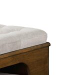 Ottoman Cama para Gato Christopher Knight Home Letitia 389567 Madera de Caucho Cojín Tapizado Acabado Nogal