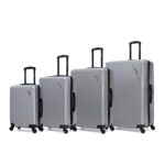 Maleta DUKAP Discovery Set 4 Piezas Plateado Ruedas Giratorias 360 Grados Policarbonato ABS