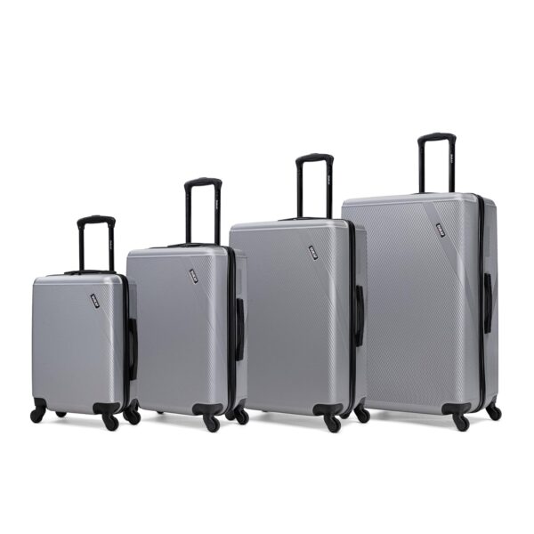 Maleta DUKAP Discovery Set 4 Piezas Plateado Ruedas Giratorias 360 Grados Policarbonato ABS