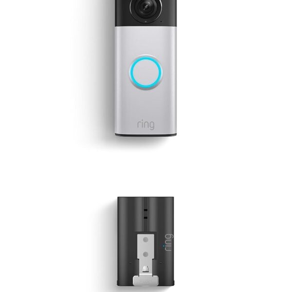 Videotimbre Inalámbrico Ring Plus 2da Generación Níquel Plateado con Batería Fácilmente Desmontable