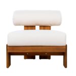 Juego de Conversación de Patio Merax 4 Piezas Marco de Madera de Acacia Cojines Impermeables Beige Teca