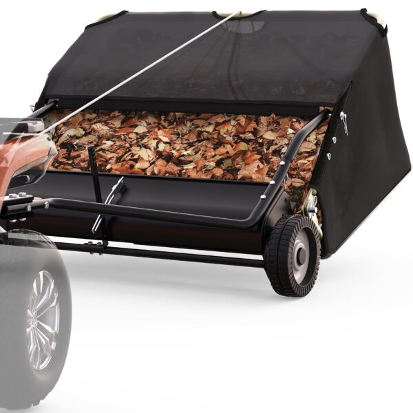 Barredora de Césped AUTOSAVER88 MAAUTkQ8jl 48 Pulgadas 25 Pies Cúbicos Remolque Acero de Aleación Negro