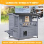 Casa para Gatos Exterior PETIMBER Modelo 2061 2 Pisos con Calefacción 29 x 26 x 30 Pulgadas Color Gris