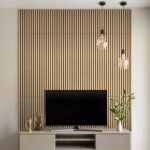 Ackland SereniSlats Honey Beige 24 in. x 48 in. Warm Beige Acoustic Wall Panel, 3D Fluted Wood Slat Sound Absorbing Pane