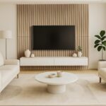 Ackland SereniSlats Honey Beige 24 in. x 48 in. Warm Beige Acoustic Wall Panel, 3D Fluted Wood Slat Sound Absorbing Pane