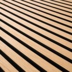 Ackland SereniSlats Honey Beige 24 in. x 48 in. Warm Beige Acoustic Wall Panel, 3D Fluted Wood Slat Sound Absorbing Pane
