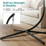 Silla Colgante SereneLife SWC888R.6 Forma de Huevo Ratán de Mimbre Rojo Oscuro con Soporte Capacidad 350 Libras