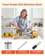 VEVOR Oil Press Machine, 11 LBS/H Capacity, Oil Extractor Machine, Automatic Electric Oil Maker for Home Commercial Use,