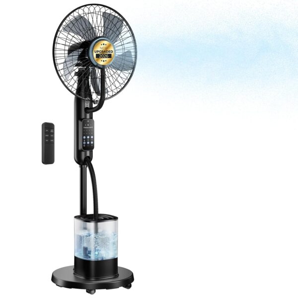 Ventilador con Mister NovaMist MD-F868 Tanque de Agua 4L 5 Velocidades 3 Modos 35dB Temporizador 7.5H con Control Remoto