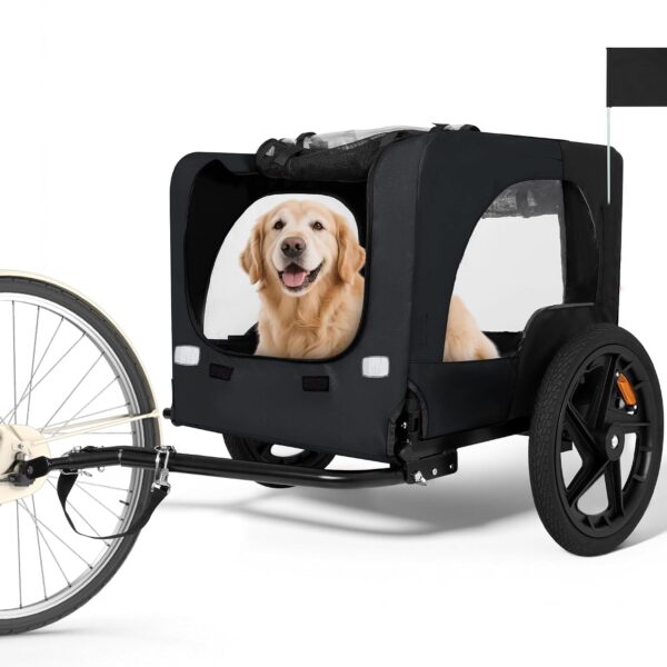 Remolque para Bicicleta Yafylly Modelo F-TC-BLA para Perros Pequeños y Medianos Ruedas 16 Pulgadas Enganche Universal Ne
