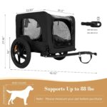 Remolque para Bicicleta Yafylly Modelo F-TC-BLA para Perros Pequeños y Medianos Ruedas 16 Pulgadas Enganche Universal Ne