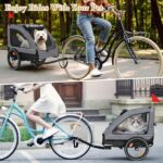 Remolque para Perro Bicicleta Yafylly G-TC-GR Plegable Capacidad 88 lb Gris