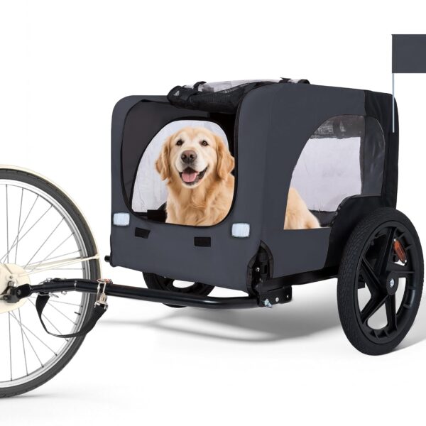 Remolque de Bicicleta para Perros Yafylly F-TC-DGR Ruedas 16 Pulgadas Gris Oscuro