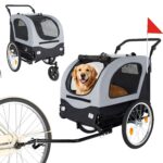 Remolque para Bicicleta y Carriola para Mascotas 2 en 1 Yafylly I-TC-GR Ruedas 20 Pulgadas Color Gris