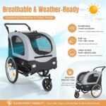 Remolque para Bicicleta y Carriola para Mascotas 2 en 1 Yafylly I-TC-GR Ruedas 20 Pulgadas Color Gris